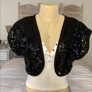 Allison Brittney sequin cropped cardigan!